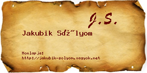 Jakubik Sólyom névjegykártya
